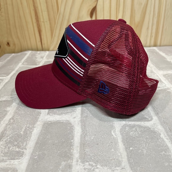 New Era Red Real Salt Lake Team Stripes 9FORTY Trucker Snapback Hat - Picture 2 of 5